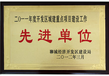 聊城市重點(diǎn)項(xiàng)目建設(shè)先進(jìn)單位